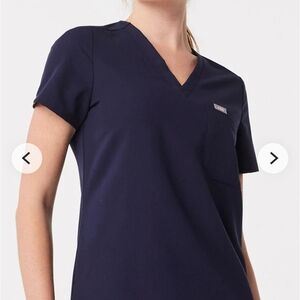 Women's Navy V-Neck Top